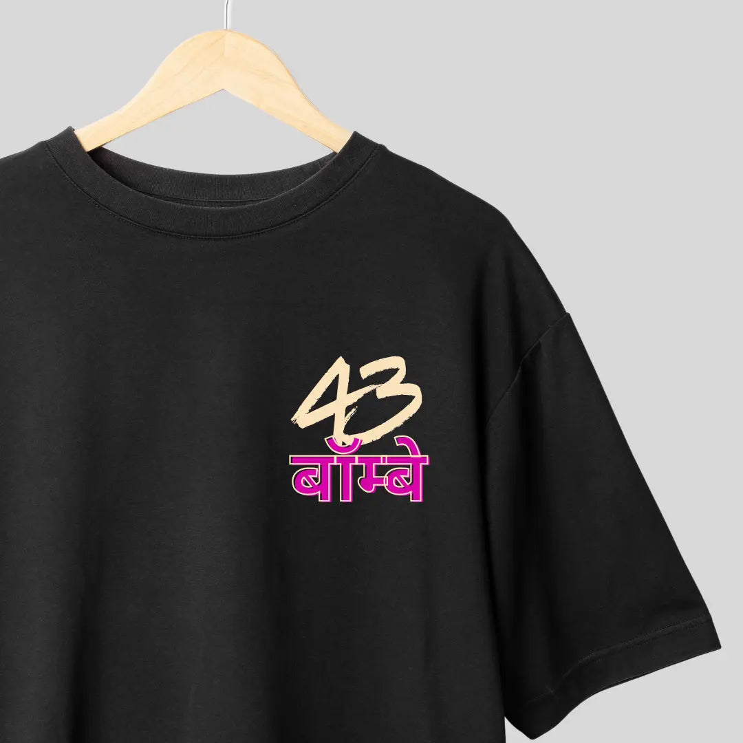Black Oversized 43 Bombay Print T-Shirt