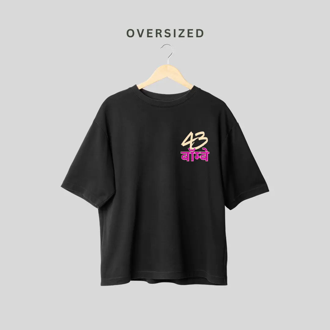 Black Oversized 43 Bombay Print T-Shirt
